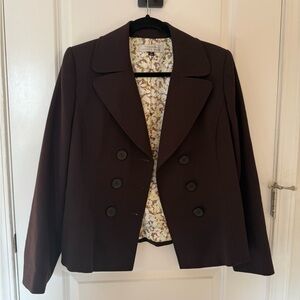 Talbots Dark Brown Double-Breasted Blazer